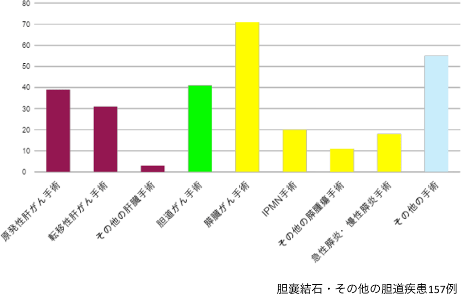 疾患別診療実績(2023年手術件数)のグラフ